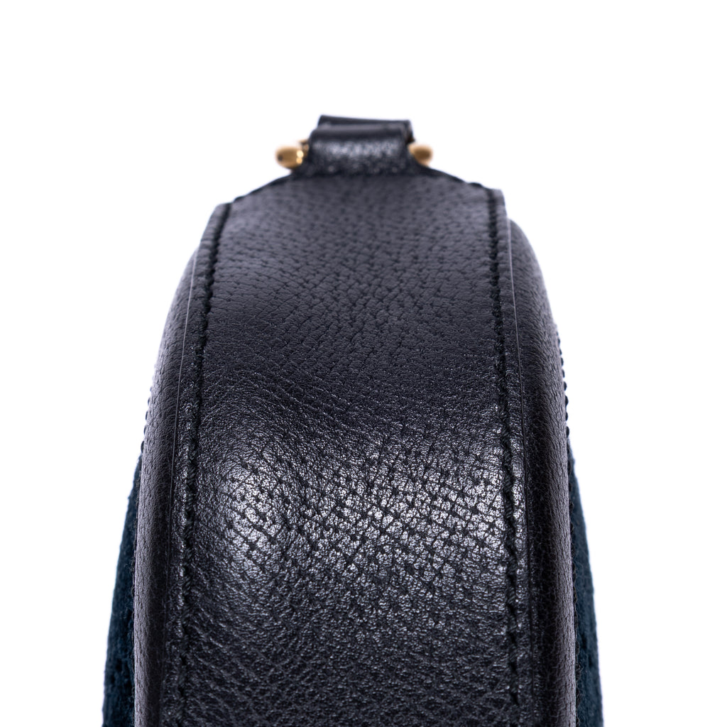 Shoulder Bag GG Velvet Round Crossbody Black Velvet Monogram Canvas