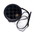 Shoulder Bag GG Velvet Round Crossbody Black Velvet Monogram Canvas