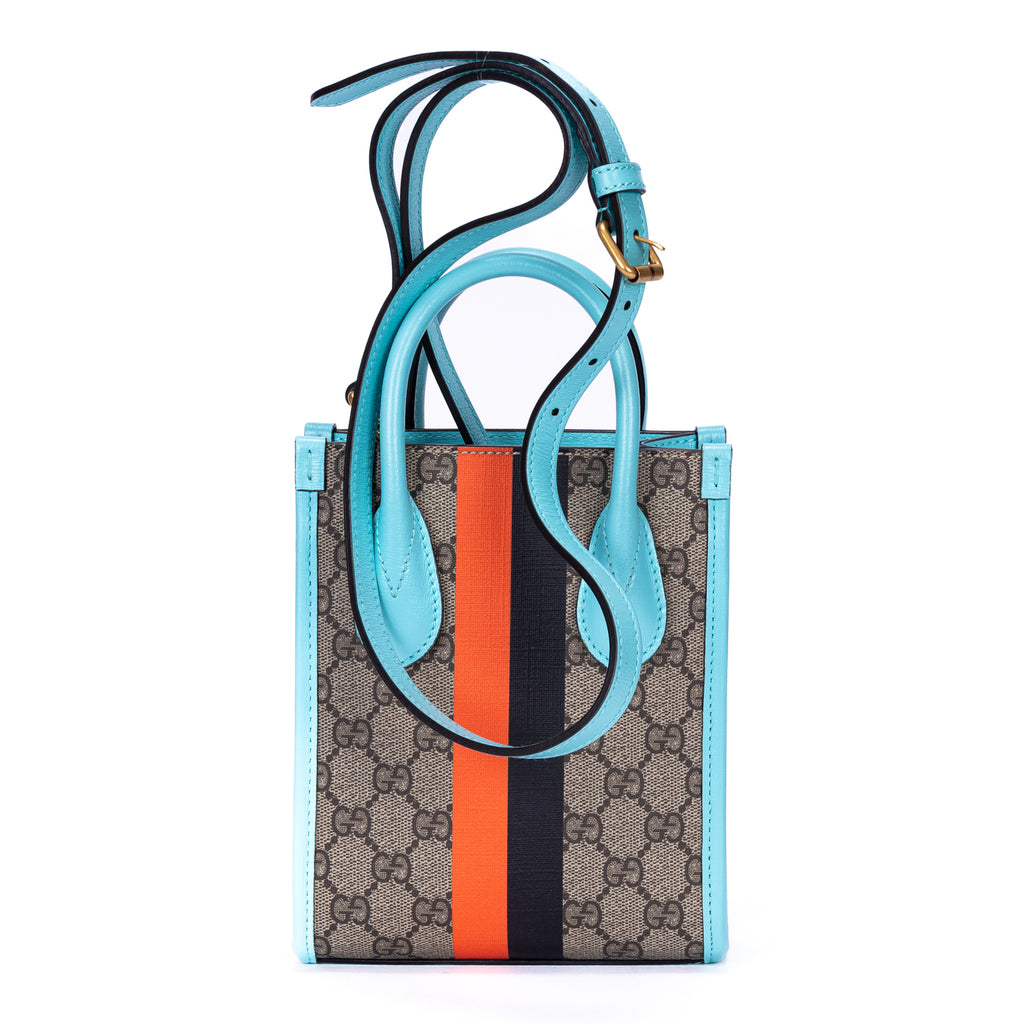 Handbag Tiger Tote Mini Beige Supreme Coated Canvas