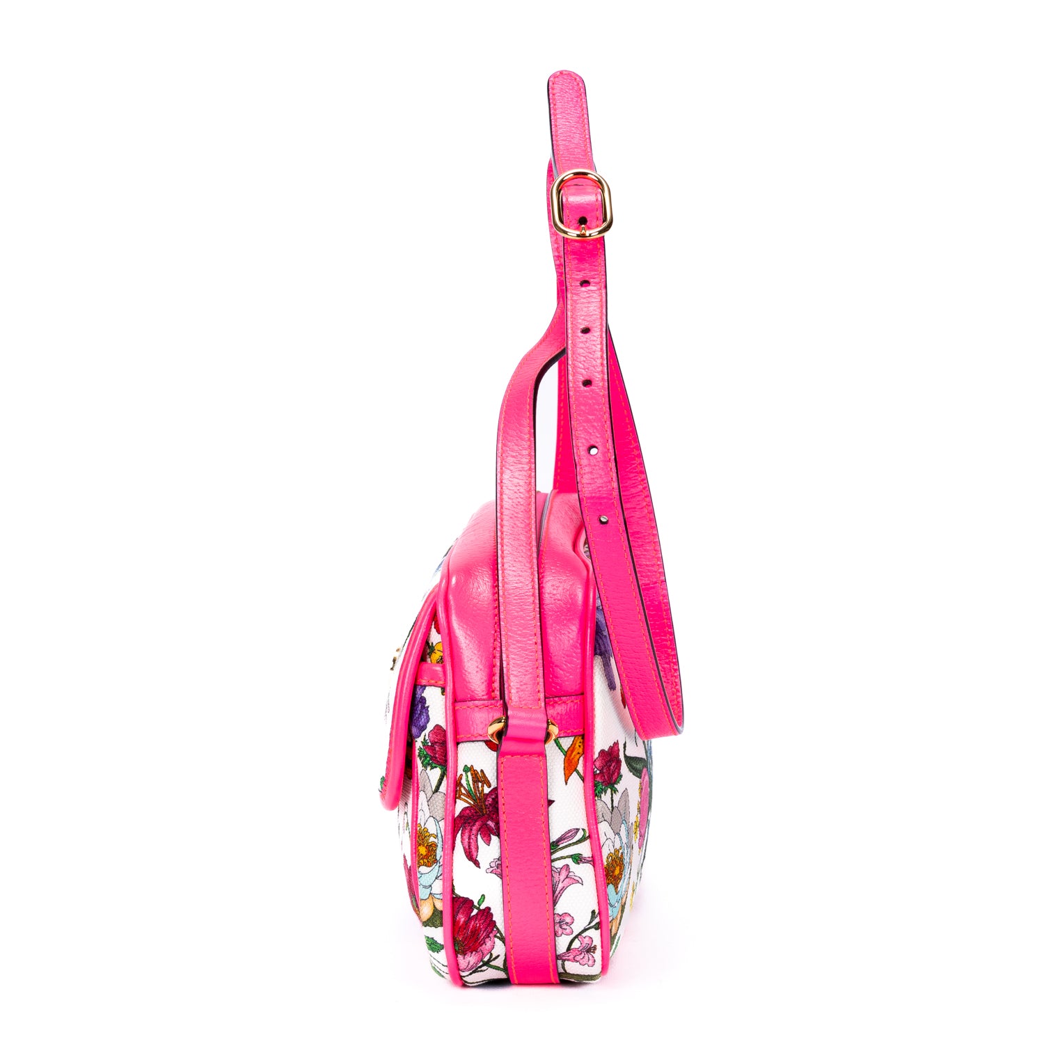 Shoulder Bag Multicolor Flora Camera Crossbody Pink Flora Printed Canvas