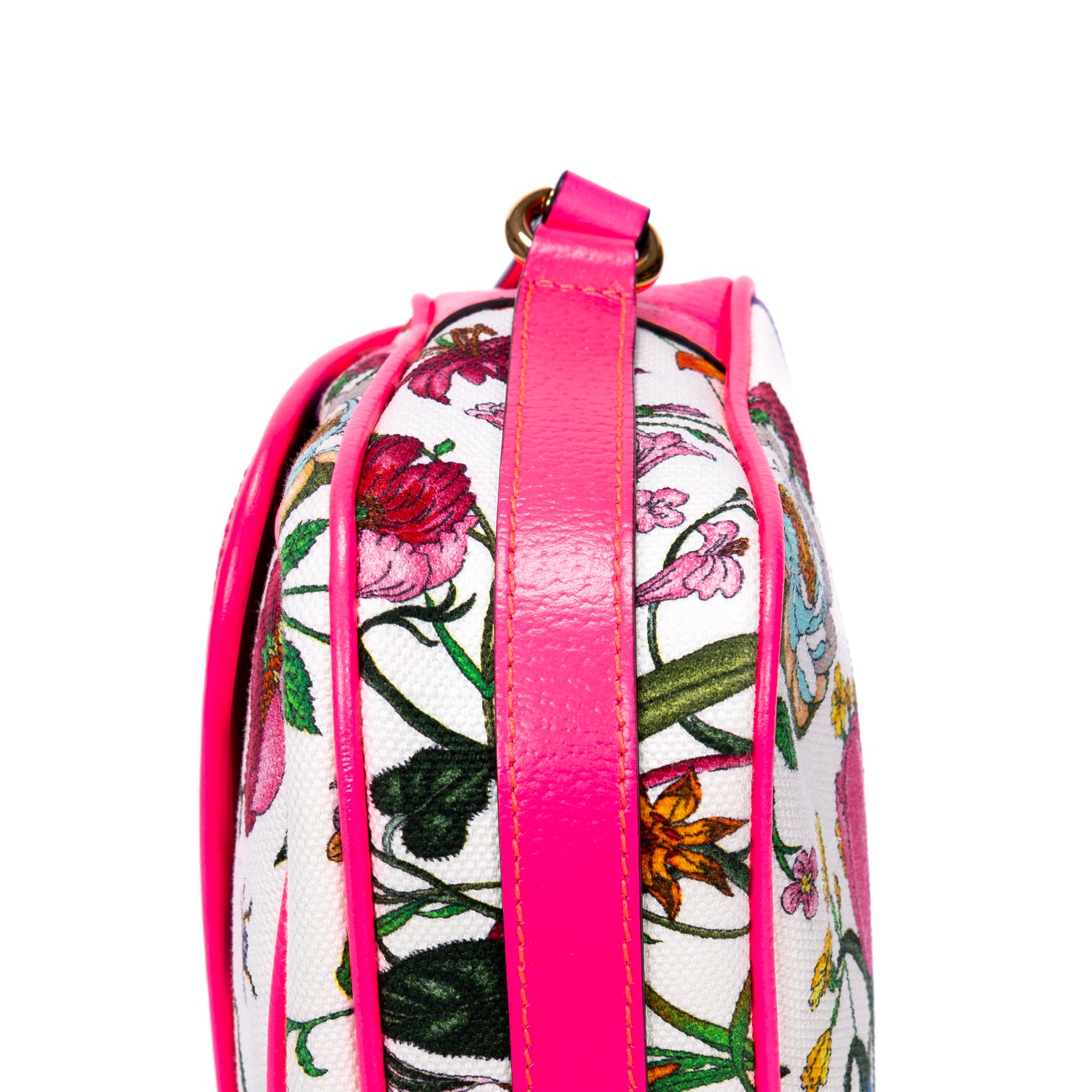 Shoulder Bag Multicolor Flora Camera Crossbody Pink Flora Printed Canvas
