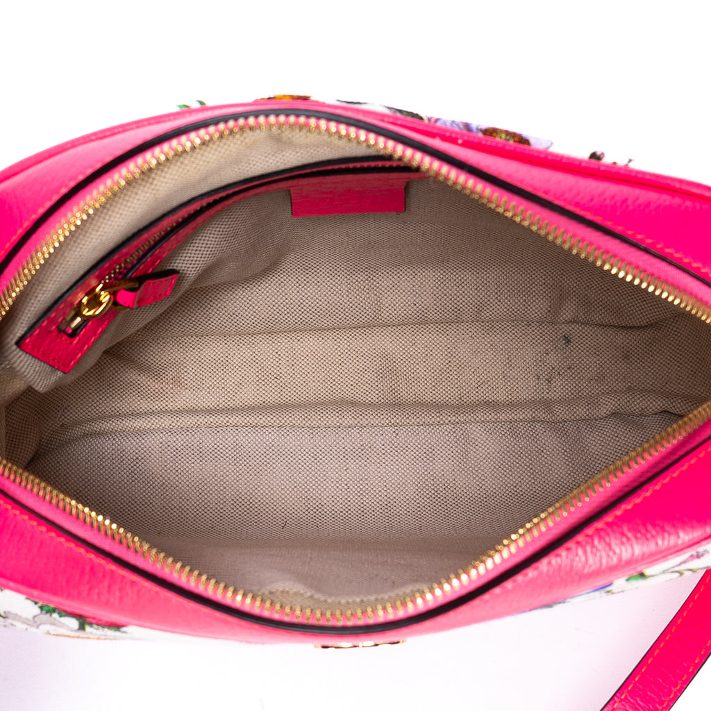 Shoulder Bag Multicolor Flora Camera Crossbody Pink Flora Printed Canvas