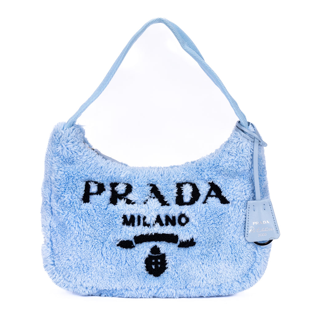 Handbag Re-Edition 2000 Terry Cloth Hobo Mini Blue Terry Cloth
