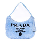 Handbag Re-Edition 2000 Terry Cloth Hobo Mini Blue Terry Cloth