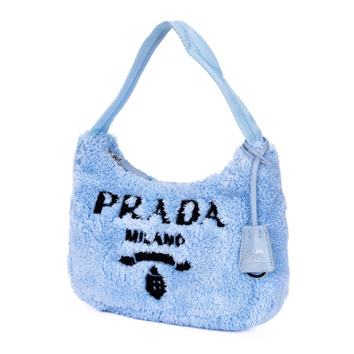 Handbag Re-Edition 2000 Terry Cloth Hobo Mini Blue Terry Cloth