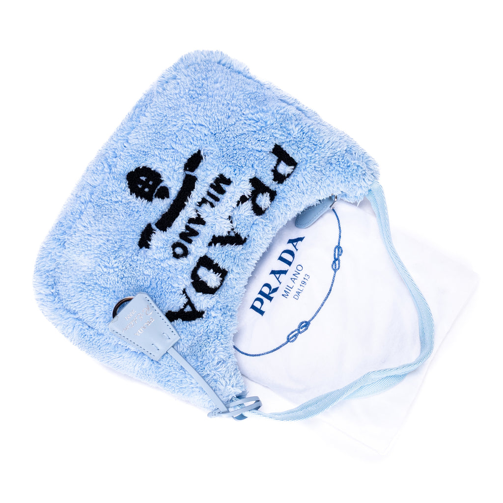 Handbag Re-Edition 2000 Terry Cloth Hobo Mini Blue Terry Cloth