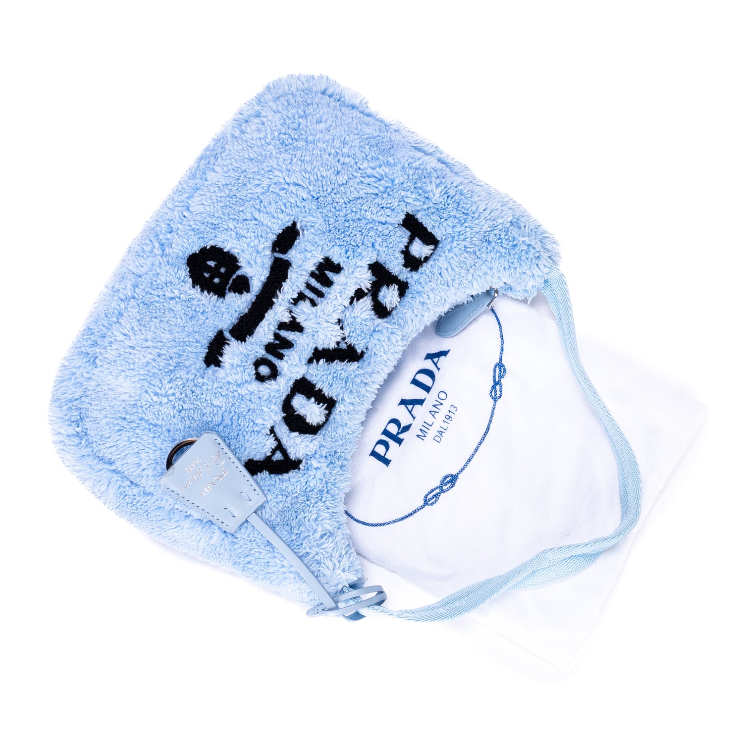 Handbag Re-Edition 2000 Terry Cloth Hobo Mini Blue Terry Cloth