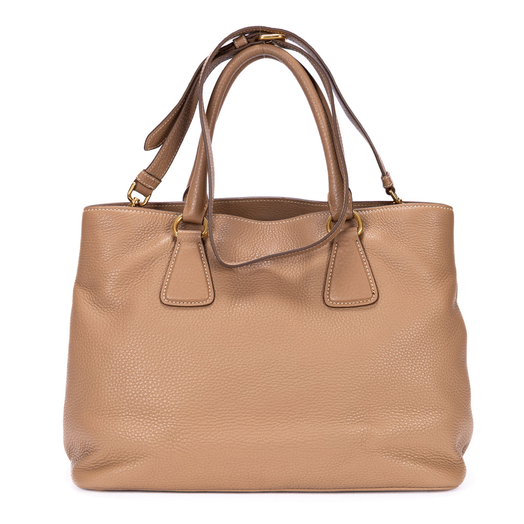 Handbag Open Convertible Tote Beige Vitello Daino Leather