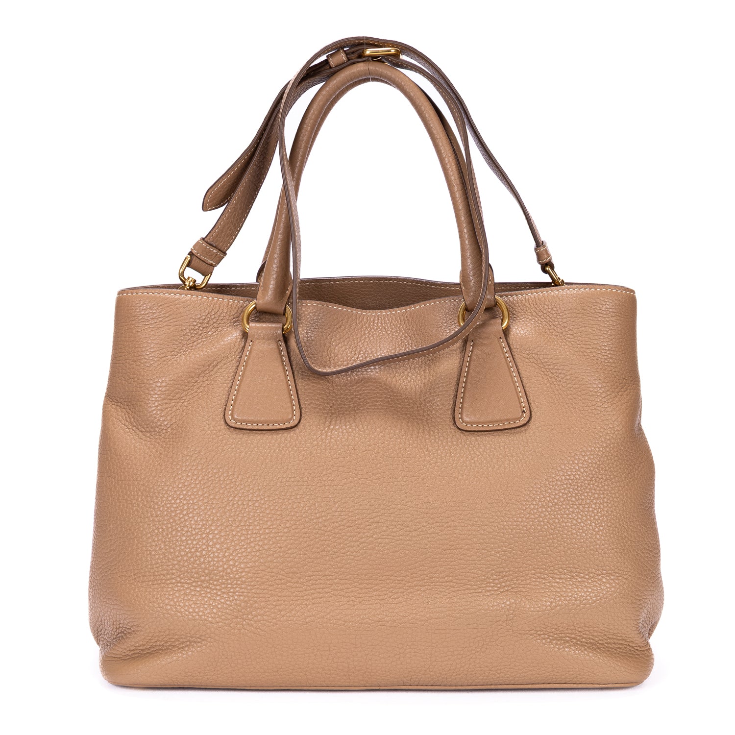 Handbag Open Convertible Tote Beige Vitello Daino Leather