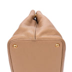 Handbag Open Convertible Tote Beige Vitello Daino Leather