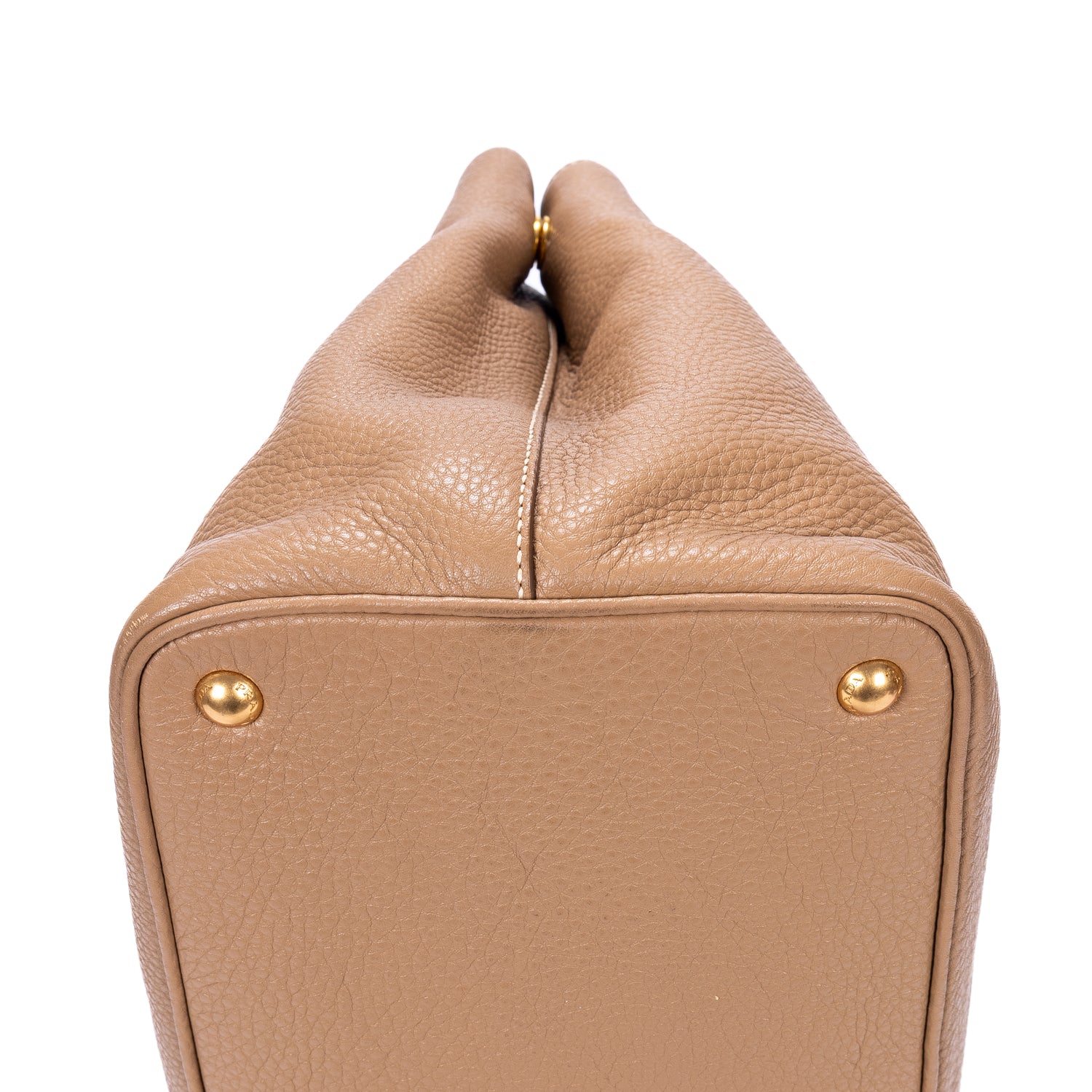 Handbag Open Convertible Tote Beige Vitello Daino Leather