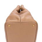 Handbag Open Convertible Tote Beige Vitello Daino Leather