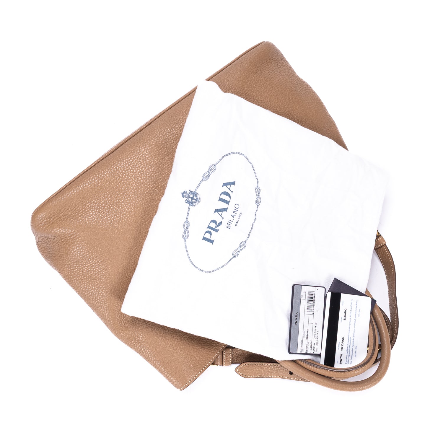 Handbag Open Convertible Tote Beige Vitello Daino Leather
