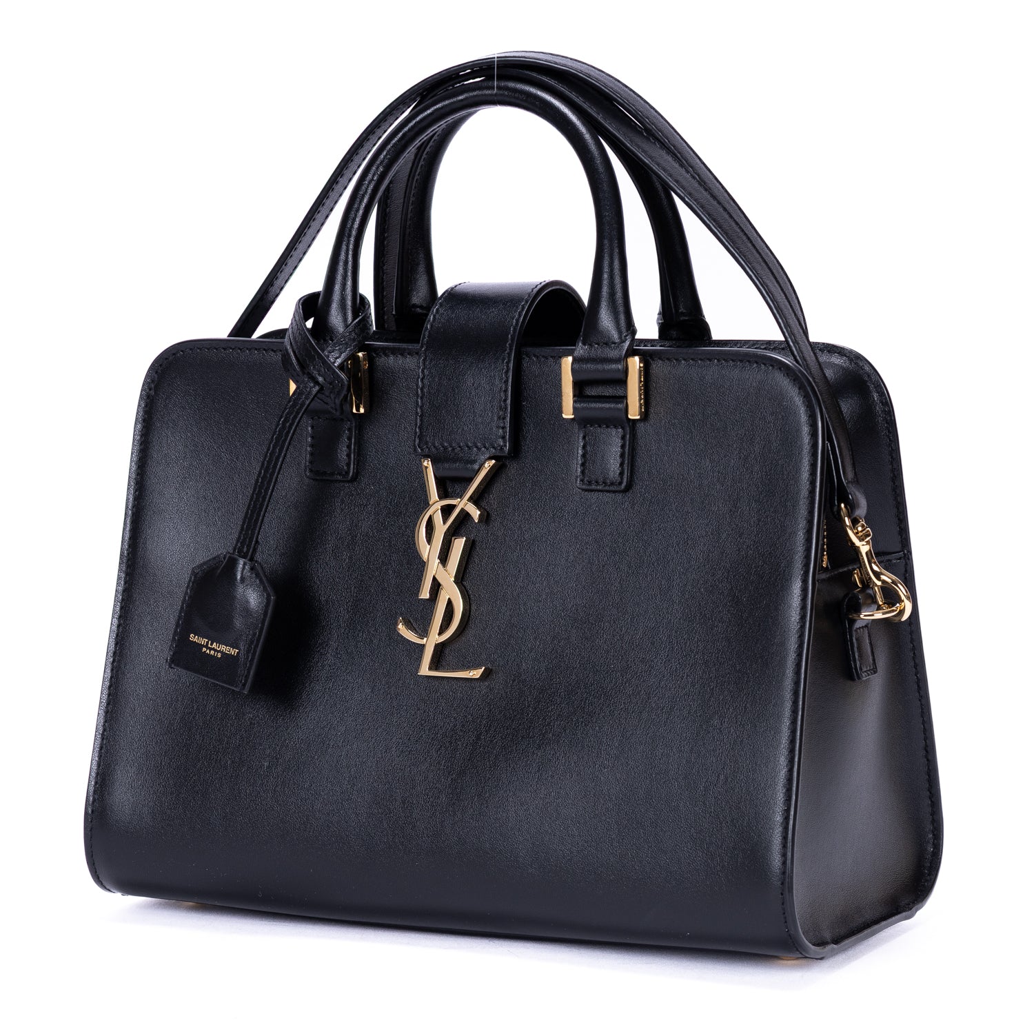 Handbag Baby Cabas Mini Black Smooth Calfskin Leather
