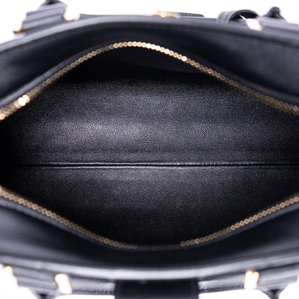 Handbag Baby Cabas Mini Black Smooth Calfskin Leather