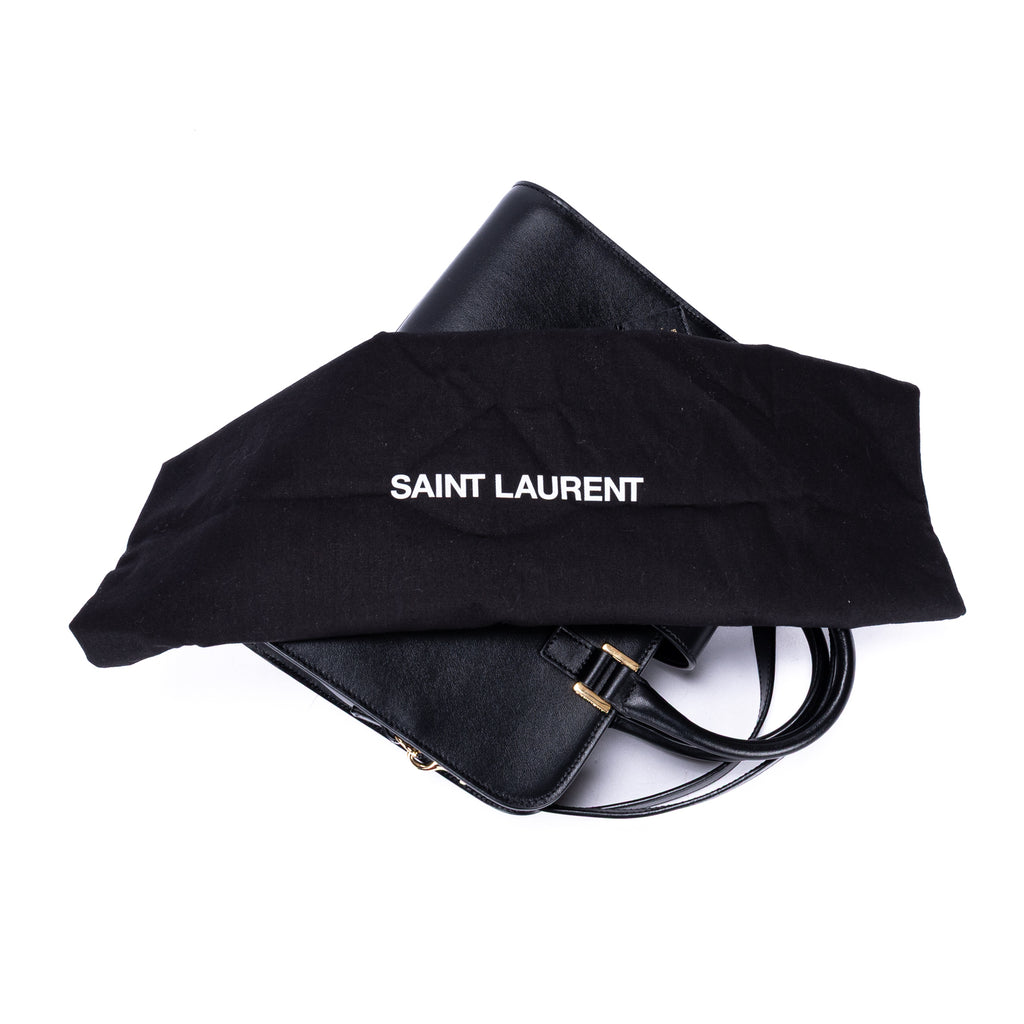 Handbag Baby Cabas Mini Black Smooth Calfskin Leather
