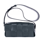 Shoulder Bag Brick Cassette Small Black Intrecciato Leather