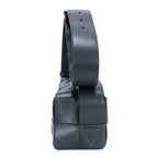 Shoulder Bag Brick Cassette Small Black Intrecciato Leather