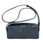 Shoulder Bag Brick Cassette Small Black Intrecciato Leather