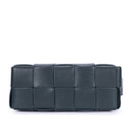 Shoulder Bag Brick Cassette Small Black Intrecciato Leather