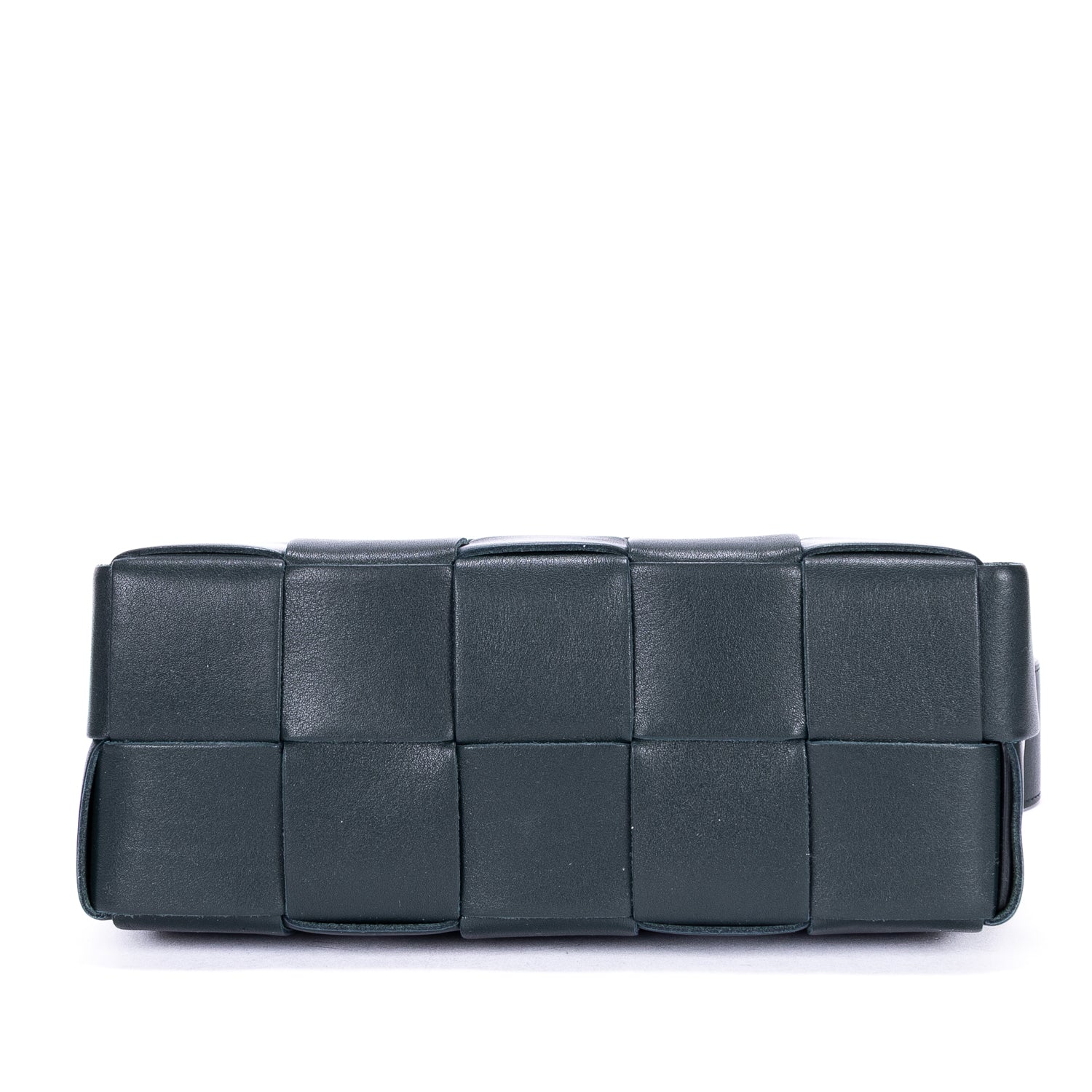 Shoulder Bag Brick Cassette Small Black Intrecciato Leather