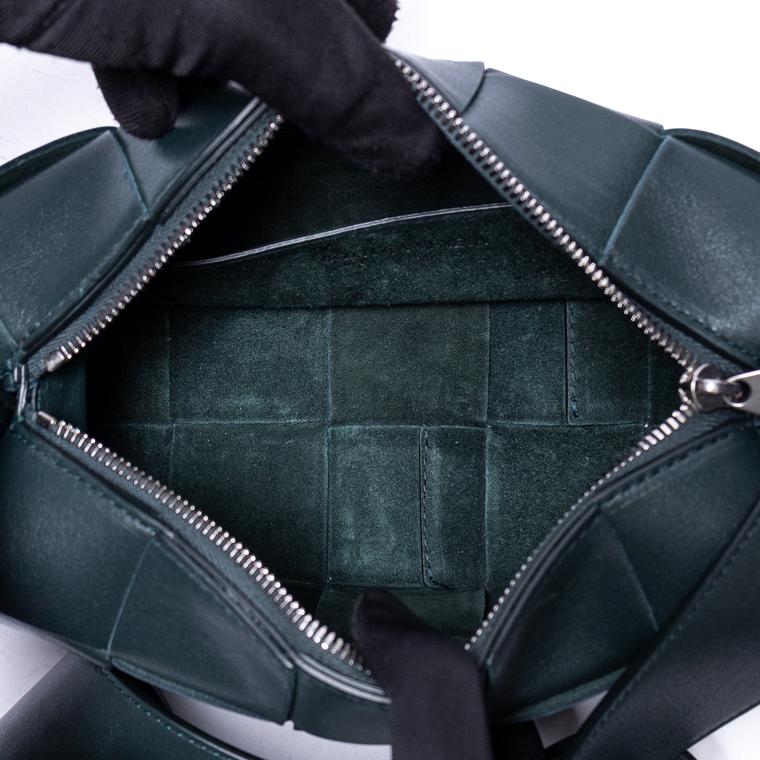 Shoulder Bag Brick Cassette Small Black Intrecciato Leather