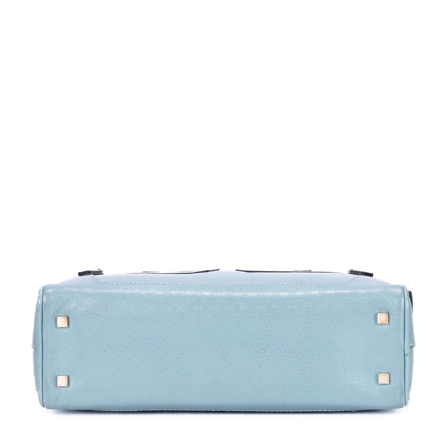 Handbag Capri Bowler Tote Mini Blue Micro-Guccissima Leather