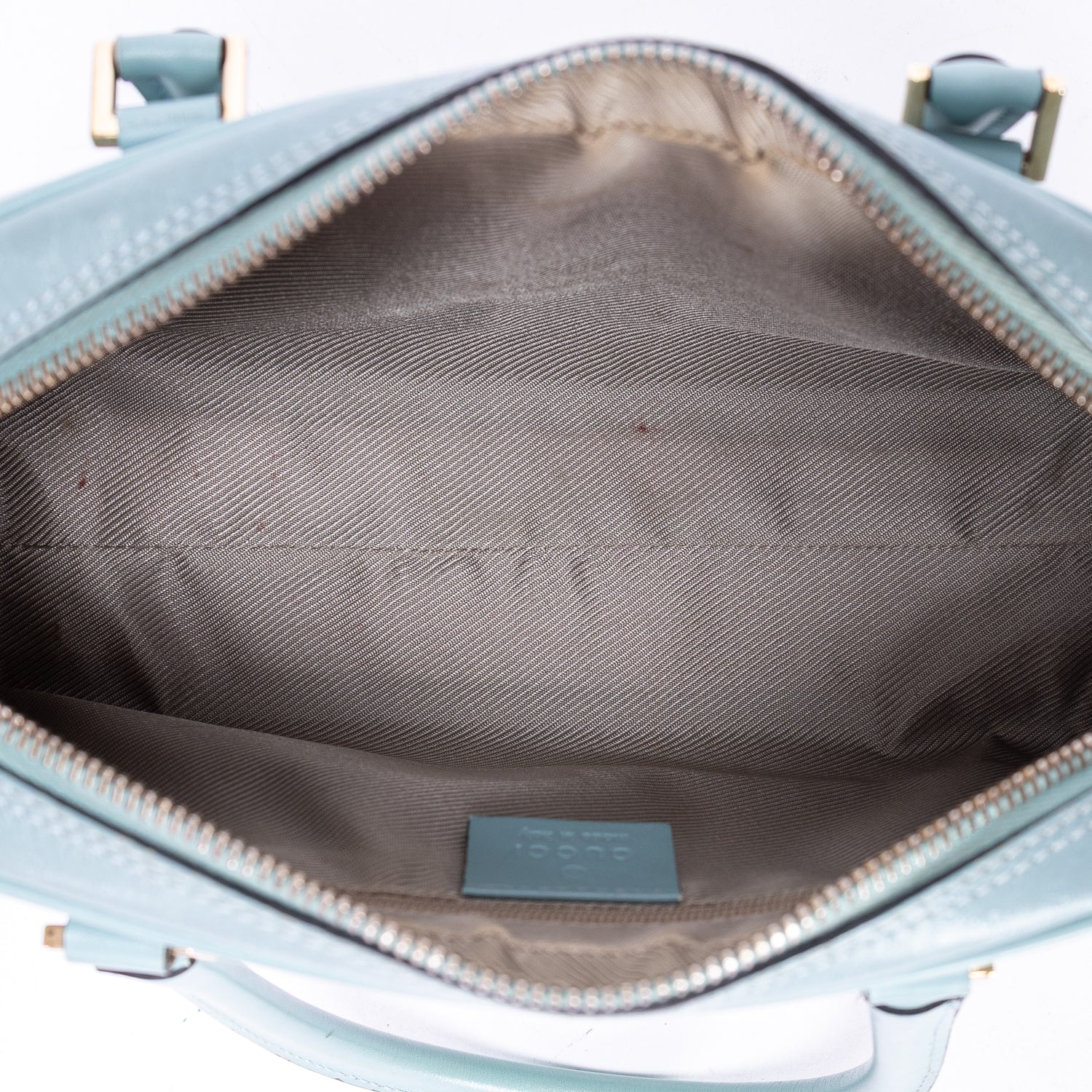 Handbag Capri Bowler Tote Mini Blue Micro-Guccissima Leather