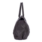Shoulder Bag D-Ring Abbey Zip Tote Large Dark Brown Calfskin Grained Leather