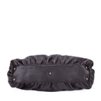 Shoulder Bag D-Ring Abbey Zip Tote Large Dark Brown Calfskin Grained Leather