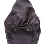 Shoulder Bag D-Ring Abbey Zip Tote Large Dark Brown Calfskin Grained Leather