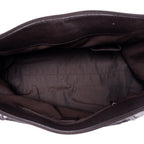 Shoulder Bag D-Ring Abbey Zip Tote Large Dark Brown Calfskin Grained Leather