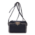 Shoulder Bag Rockstud Studded Camera Crossbody Black Studded Calfskin Leather