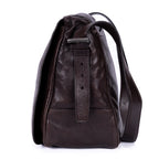 Shoulder Bag Men's Flap Messenger Black Calfskin Leather