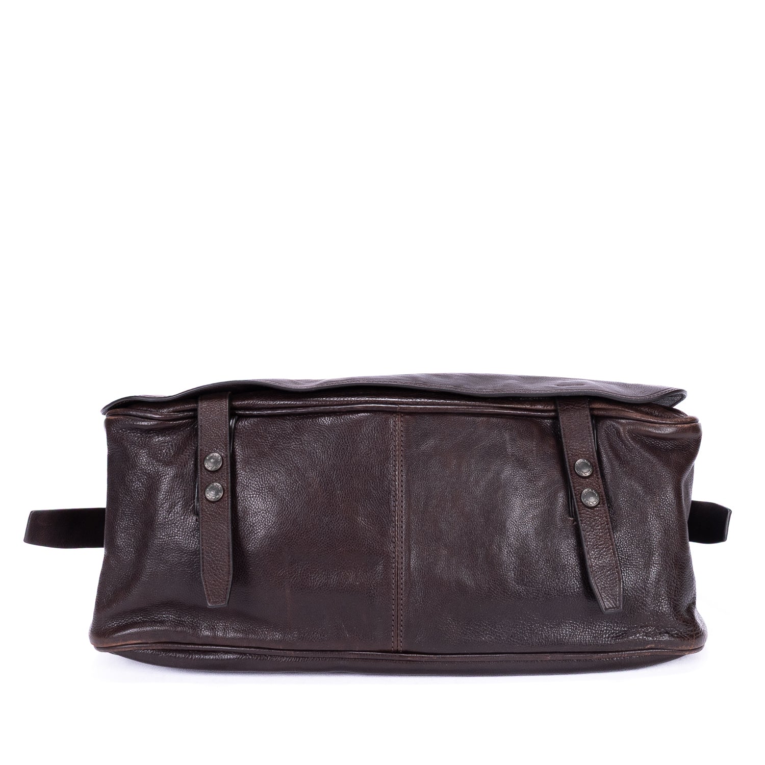 Shoulder Bag Men's Flap Messenger Black Calfskin Leather