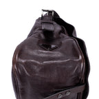 Shoulder Bag Men's Flap Messenger Black Calfskin Leather