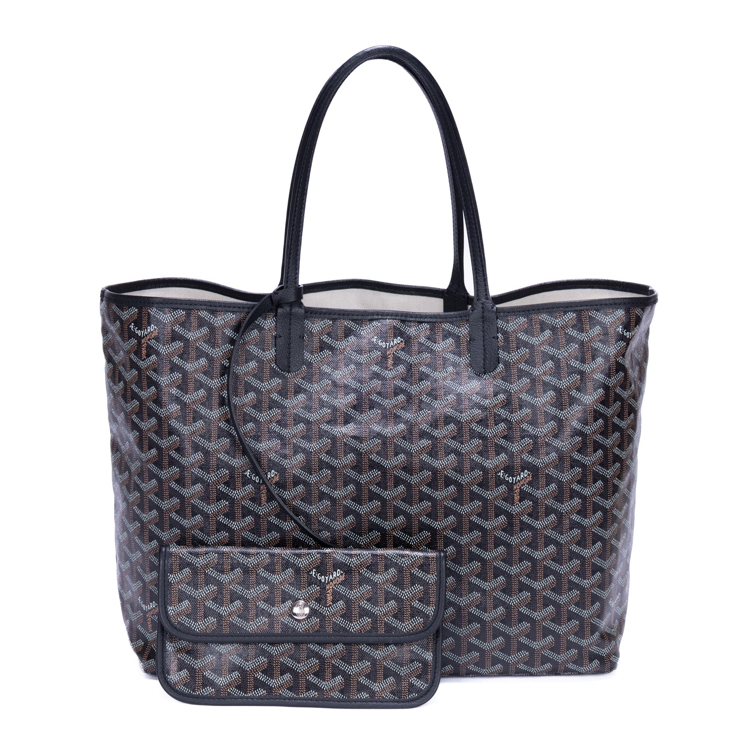 Handbag Saint Louis PM Black Goyardine Leather