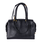 Shoulder Bag Shopping Tote Black Calfskin Leather