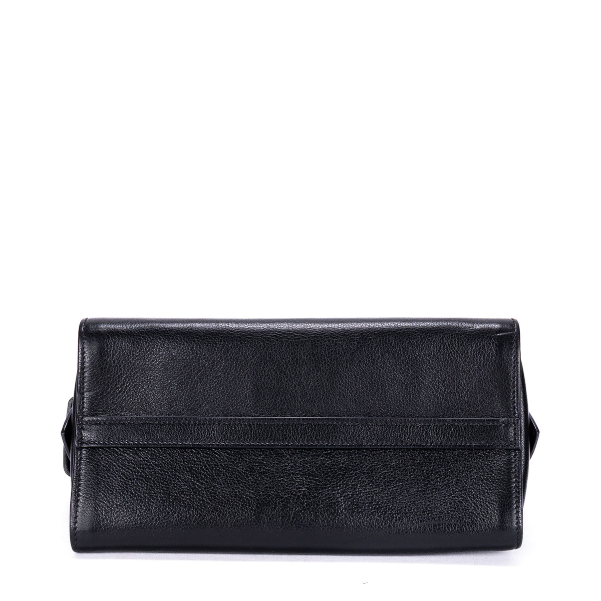 Shoulder Bag Shopping Tote Black Calfskin Leather