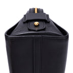 Shoulder Bag Shopping Tote Black Calfskin Leather
