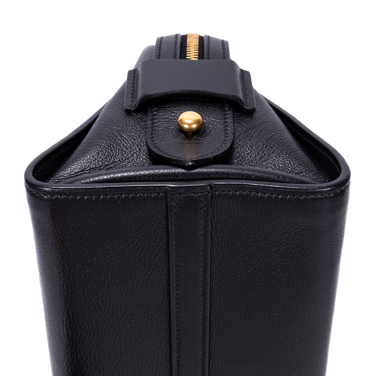 Shoulder Bag Shopping Tote Black Calfskin Leather