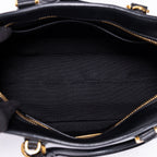 Shoulder Bag Shopping Tote Black Calfskin Leather