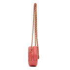 Shoulder Bag Ltd. Ed. Charms Mini Round Clutch Pink Lambskin Quilted Leather