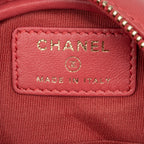 Shoulder Bag Ltd. Ed. Charms Mini Round Clutch Pink Lambskin Quilted Leather