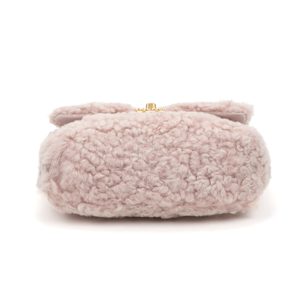 Shoulder Bag Rare Shearling 19 Classic Flap Pink Shearling Canvas