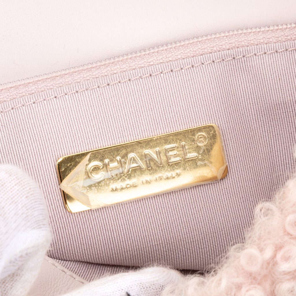 Shoulder Bag Rare Shearling 19 Classic Flap Pink Shearling Canvas