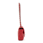 Shoulder Bag Rare East-West Single Flap Red Caviar Quilted Leather