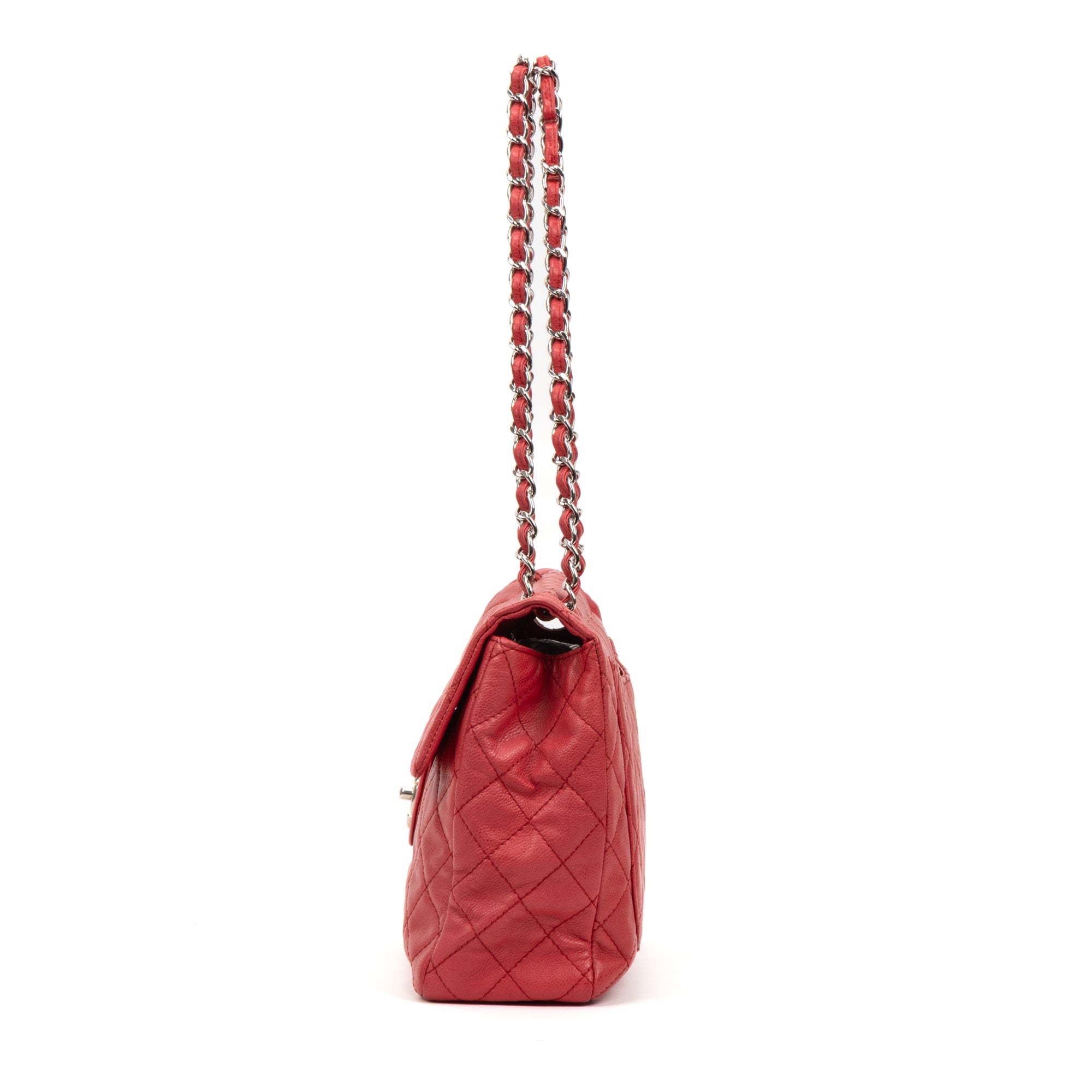 Shoulder Bag Classic Soft Flap Maxi Red Caviar Quilted Leather