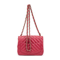 Shoulder Bag Square Classic Single Flap Mini Pink Lambskin Chevron Quilted Leather