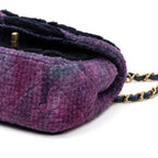 Shoulder Bag Rare Shearling Square Single Flap Mini Black Shearling Canvas/Tweed Canvas